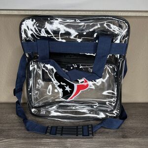 Official NFL Houston Texans Clear Stadium Tote Bag Transparent Quick Entry 12x11